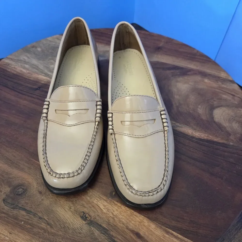 G.H. Bass Weejuns Penny Loafer Patent Leather Women’s 7.5/8M Taupe 3986 175 - Picture 9 of 14